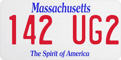 MA license plate 142UG2