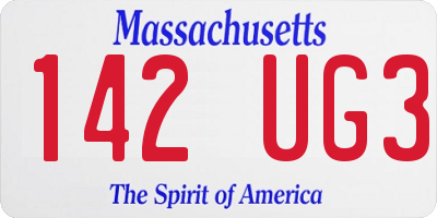 MA license plate 142UG3
