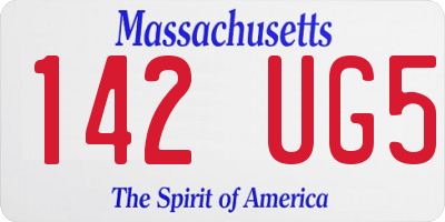 MA license plate 142UG5