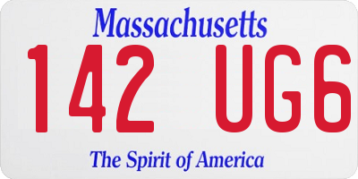 MA license plate 142UG6