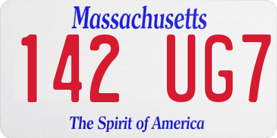 MA license plate 142UG7