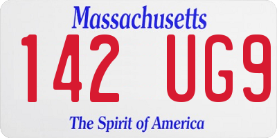 MA license plate 142UG9