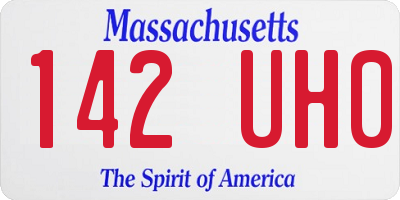 MA license plate 142UH0