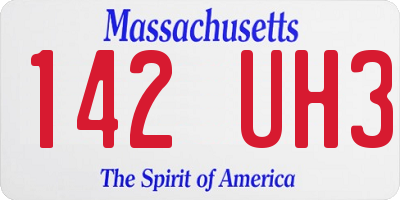 MA license plate 142UH3