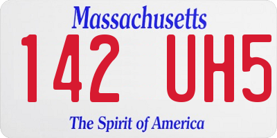 MA license plate 142UH5