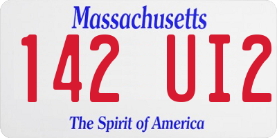 MA license plate 142UI2