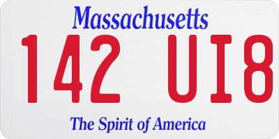 MA license plate 142UI8
