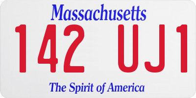 MA license plate 142UJ1