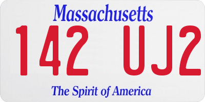 MA license plate 142UJ2