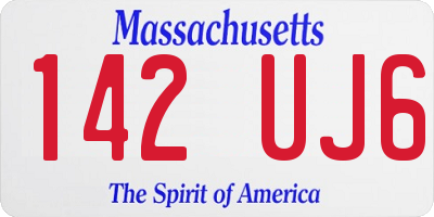 MA license plate 142UJ6