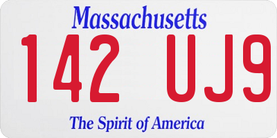 MA license plate 142UJ9