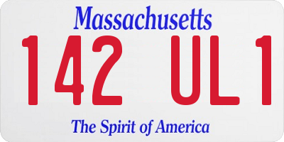 MA license plate 142UL1