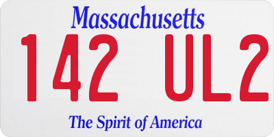 MA license plate 142UL2
