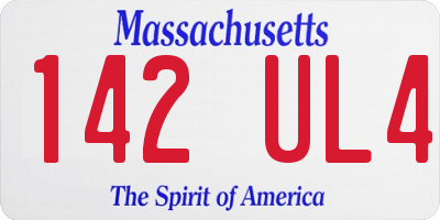 MA license plate 142UL4