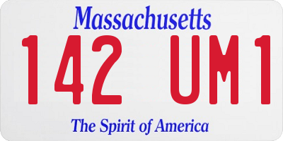 MA license plate 142UM1