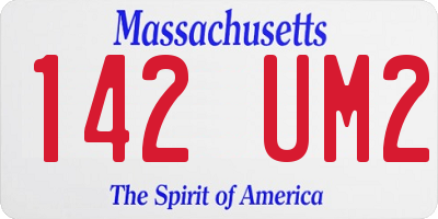 MA license plate 142UM2