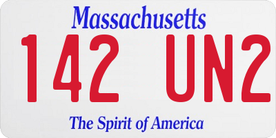 MA license plate 142UN2