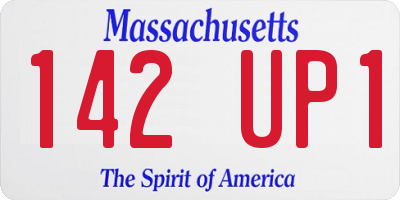 MA license plate 142UP1