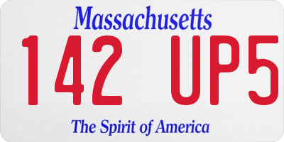 MA license plate 142UP5
