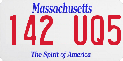 MA license plate 142UQ5
