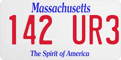 MA license plate 142UR3