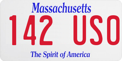 MA license plate 142US0