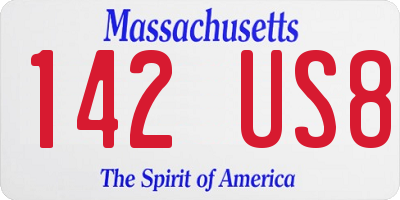MA license plate 142US8