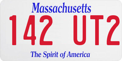 MA license plate 142UT2