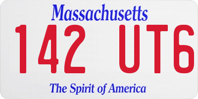 MA license plate 142UT6