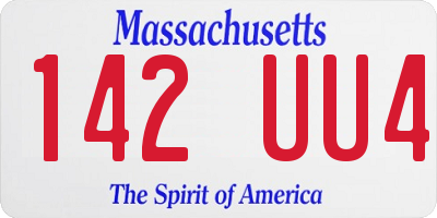 MA license plate 142UU4