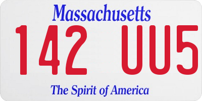 MA license plate 142UU5