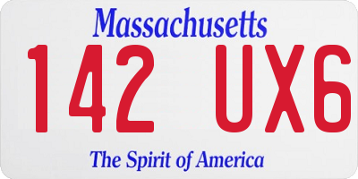 MA license plate 142UX6