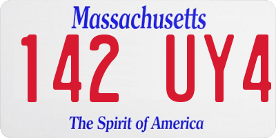 MA license plate 142UY4