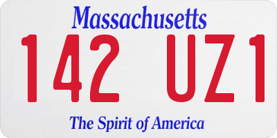 MA license plate 142UZ1