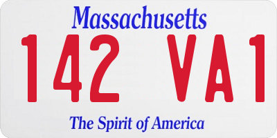 MA license plate 142VA1