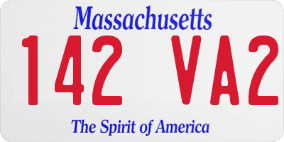 MA license plate 142VA2