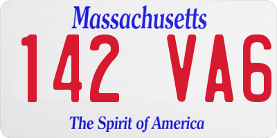 MA license plate 142VA6