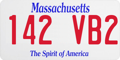 MA license plate 142VB2