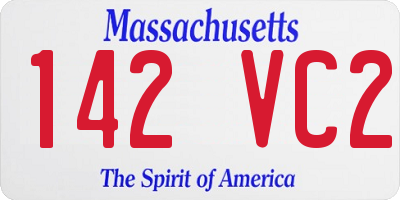 MA license plate 142VC2
