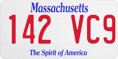 MA license plate 142VC9