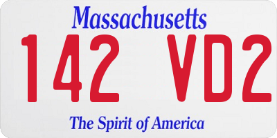 MA license plate 142VD2