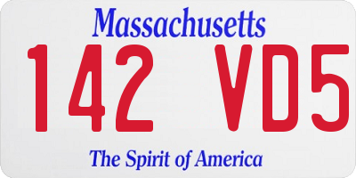 MA license plate 142VD5