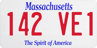 MA license plate 142VE1