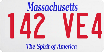 MA license plate 142VE4