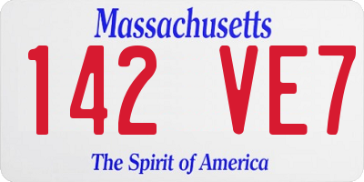 MA license plate 142VE7
