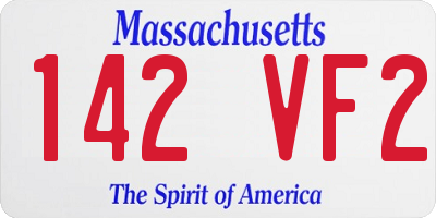MA license plate 142VF2