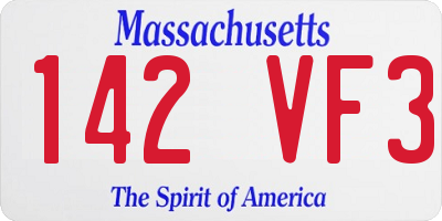 MA license plate 142VF3