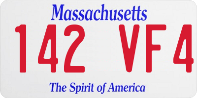 MA license plate 142VF4