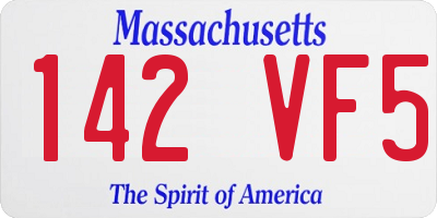 MA license plate 142VF5