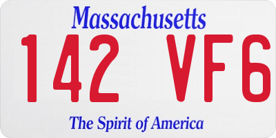 MA license plate 142VF6